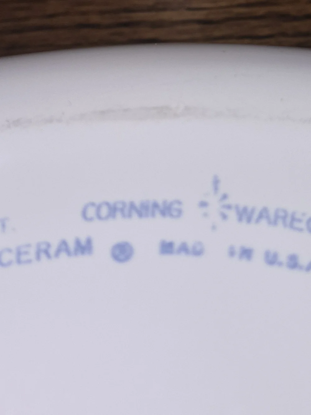 Cornflower Casserole Glass W/Lid Blue Stamp Mark